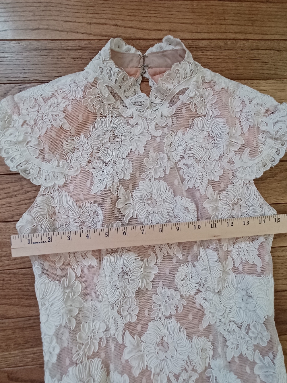 Vintage 90s Victor Costa Lace Column Gown Size 6 - Picture 6 of 6
